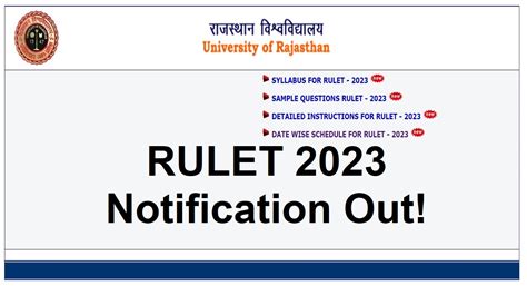 RULET 2023 Notification With Exam Dates Out Applications To Begin From