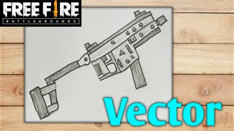 How To Draw Vector Gun Of Free Fire Step By Step Shn Best Art Youtube