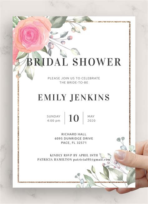 Paper Paper And Party Supplies Invitations Pdf Rustic Floral Bridal
