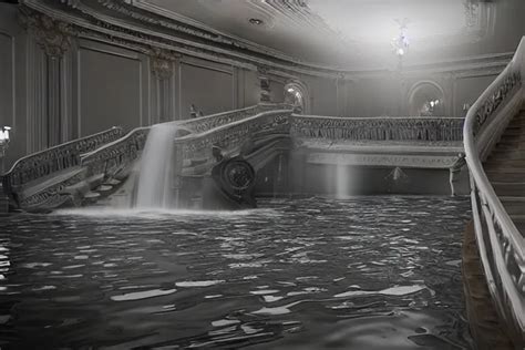 Titanic Grand Staircase Flooding Water Flowing Stable Diffusion