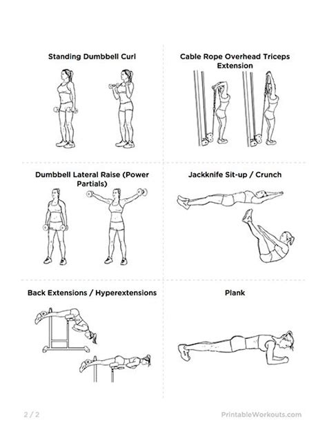 Bikini Body Tone Up Printable Workout Plan For Women Printable Workouts Workout Plan For
