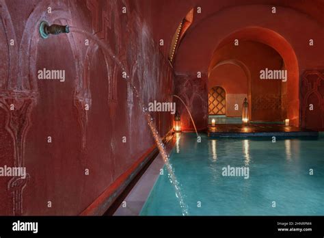Turkish Baths With Vaporous Blue Salt Water Oil Lamps Water Jets And