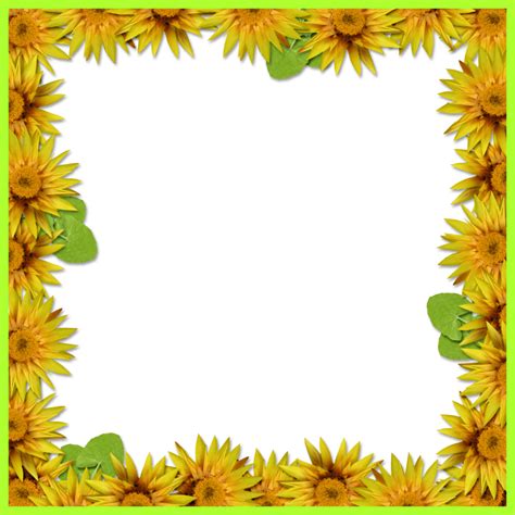 Sunflower Border Png Sunflower Border Png Transparent Free For