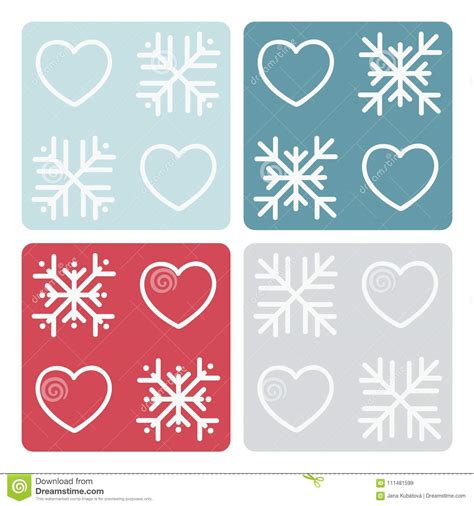 Heart And Snowflake Signs Stock Vector Illustration Of Seasonal