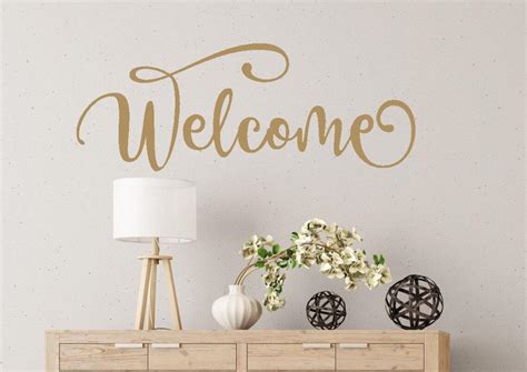 Welcome Wall Decal Welcome Wall Sticker Welcome Vinyl Decal Etsy