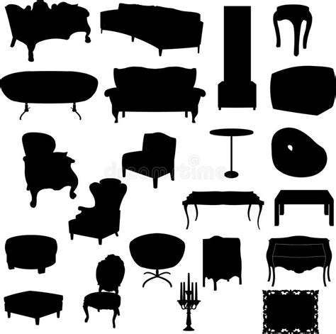Furniture Silhouettes Stock Vector Illustration Of Silhouette 21721288