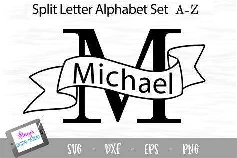 Split Monogram Svg Split Font Letter Svg Split Monogram Etsy In Vrogue