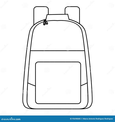 Isolated School Bag Outline Stock Vector Illustration Of Accessories