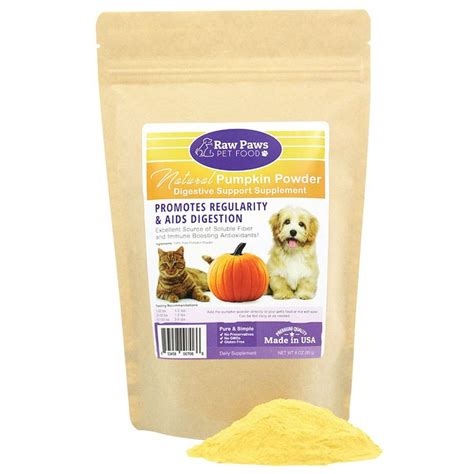 Raw Paws Pet All Natural Pumpkin Digestive Supplement For Dogs And Cats