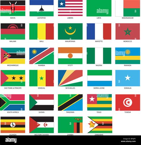 29 African Flags 2 Vector Illustration Of The Flags Of Different