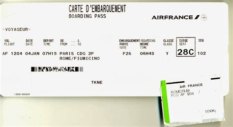 Billet D Avion Air France Pdf
