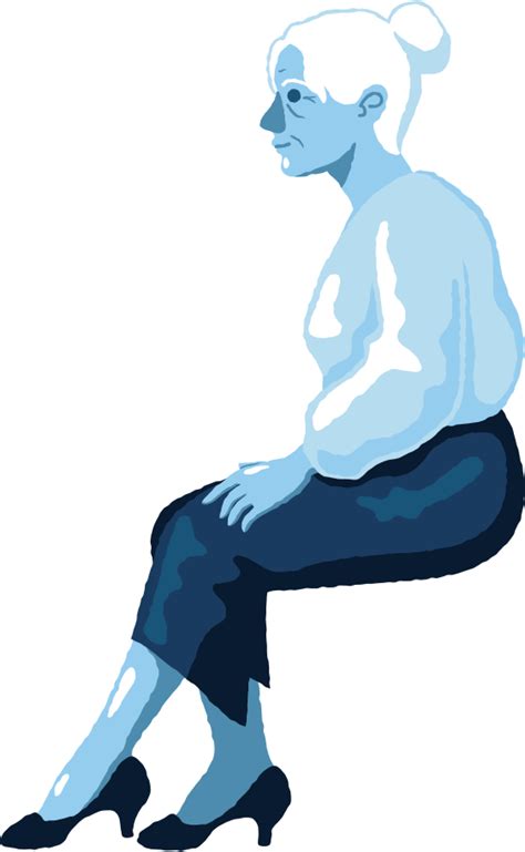 Old Woman Sitting Illustration In Png Svg