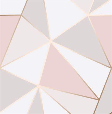 Geometric Wallpaper 3d Apex Triangle Modern Metallic Rose Gold Fine