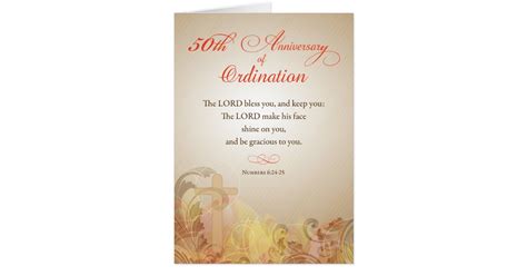 Priest 50th Anniversary Of Ordination Blessing Card Zazzle