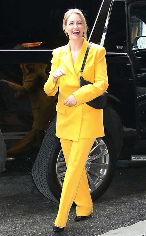 Beth Behrs In A Yellow Pantsuit Was Seen Out In New York City 0206