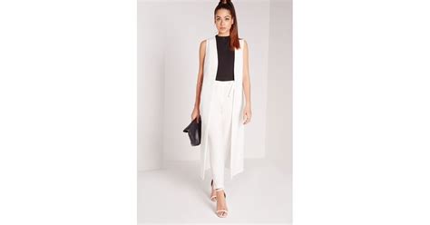 Missguided Sleeveless Maxi Duster Coat White Lyst