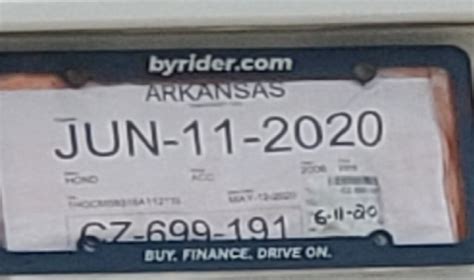 Printable Temporary License Plate Arkansas Printable World Holiday