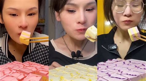 ASMR Mukbang Mousse Cake Slices Mukbang Kwai Eating Show YouTube