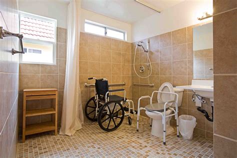 Roll In Shower With Shower Wheelchair Accessible Bathroom Wheelchair