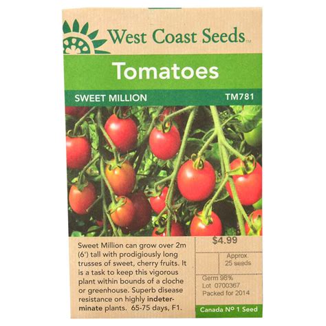 Tomato Sweet Million Seeds West Coast Seeds Arts Nursery Ltd
