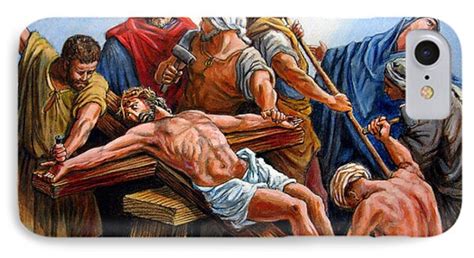 Jesus Nailed To The Cross Painting By John Lautermilch