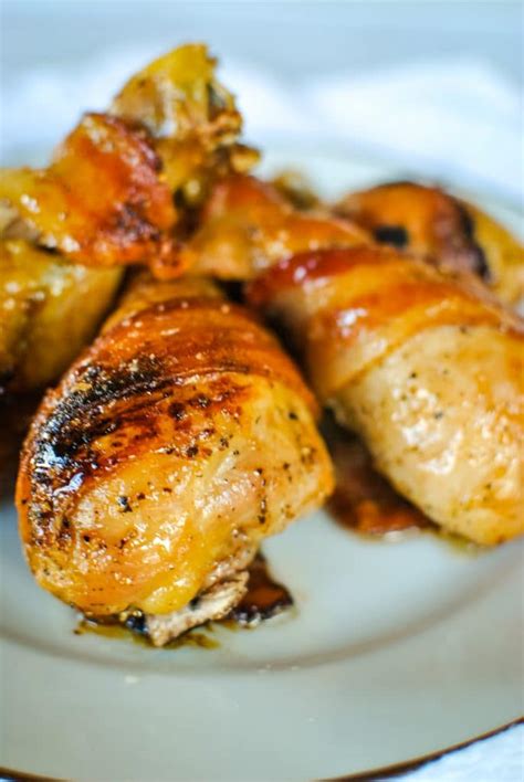 Wrap bacon strips around chicken breast. Bacon-Wrapped Chicken Legs - Sweetpea Lifestyle