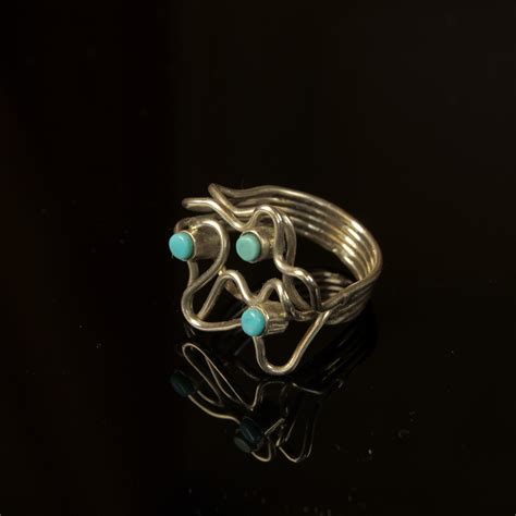 Turquoise Silver Women Ring Unique Jewelry 925 Silver Etsy