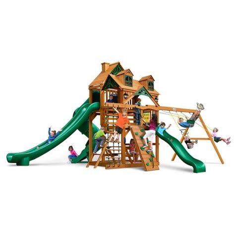 Gorilla Playsets Malibu Deluxe Ii Residential Wood Playset With Swings