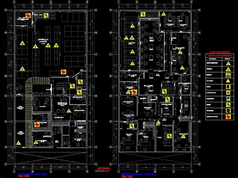 Plano De Senalizacion Y Evacuacion En AutoCAD Librería CAD