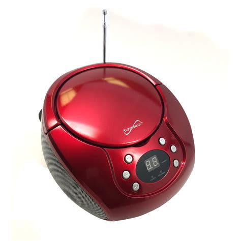 Supersonic 97086149m Portable Mp3cd Player With Amfm Radio Red