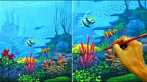 4000 x 2200 jpeg 1130 кб. Acrylic Seascape Painting Tutorial | Underwater Corals and Fishes by JM Lisondra - YouTube