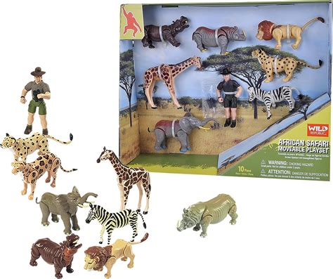 Wild Republic Movable Action Playset Safari Eight Species Of African