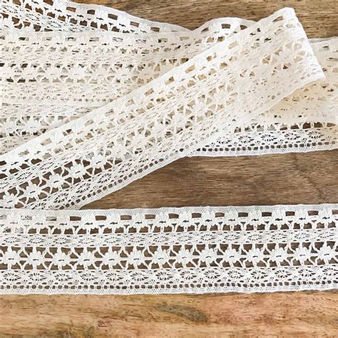 Natural Cotton Crochet Lace Border Trim 5 Yards Shine Trim