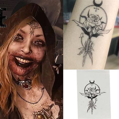 Resident Evil 8 Village Lady Dimitrescu Daughters Bela Daniela Cassandra Tattoo Stickers Cospl