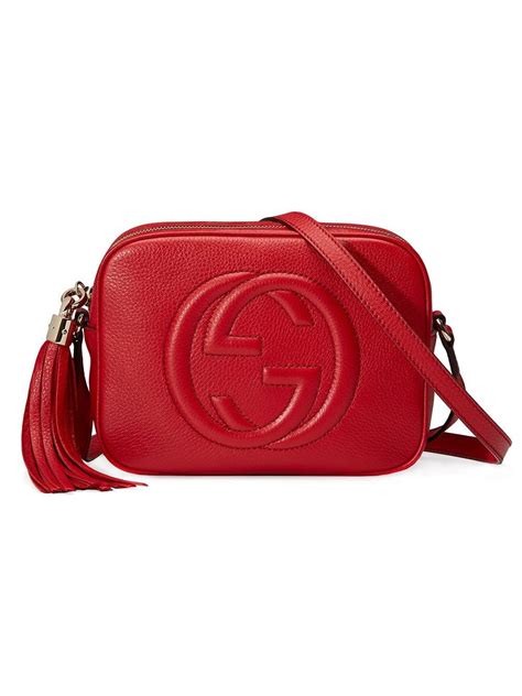 Gucci Soho Disco Small Leather Shoulder Bag In Red Lyst