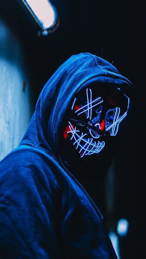 1080x1920 Hoodie Mask Photography Hd Neon For Iphone 6 7 8