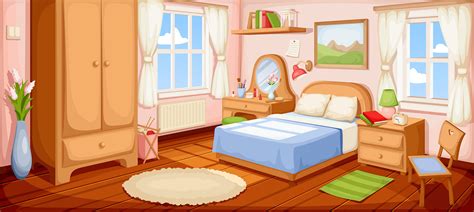 Cozy Cartoon Bedroom Vector Illustration On Behance