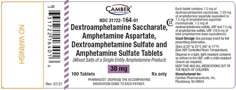 Dailymed Dextroamphetamine Saccharate Amphetamine Aspartate Dextroamphetamine Sulfate And