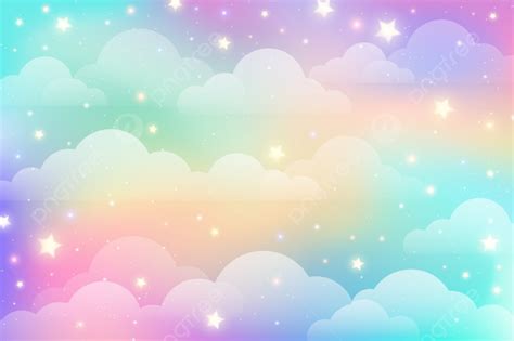 Rainbow Unicorn Background With Clouds And Stars Wallpaper Rainbow