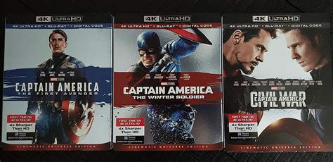 Captain America Trilogy 4k Uhd Blu Ray With Slip Covers