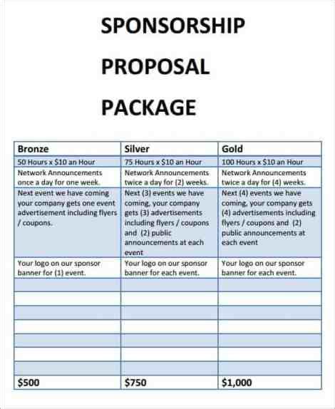 21 Free Sponsorship Proposal Template Word Excel Formats
