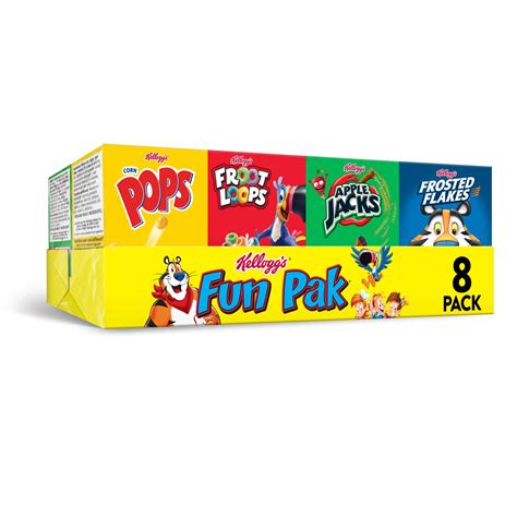Kelloggs Fun Pak Breakfast Cereal Variety Pack 8 Ct 856 Oz