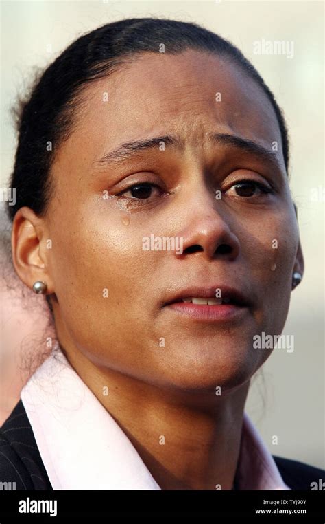 Marion Jones Has Tears In Her Eyes While Speaking To The Media Outside The U S District Court
