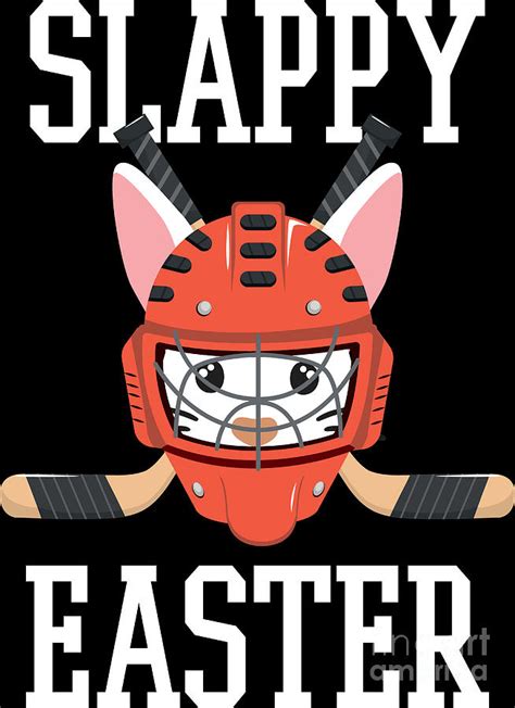 Slappy Easter Bunny Rabbit Hockey Player Sport Lover Digital Art By