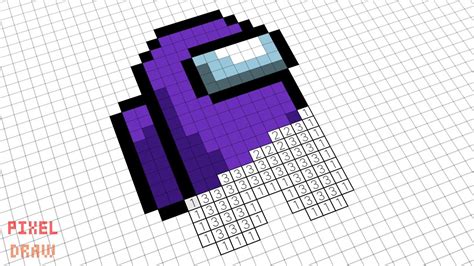 How To Draw Among Us Purple Crewmate Pixel Art Among Us Pixel Art