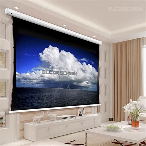 Electric Motorized Tab Tensioned Projection Screen For Officecollege