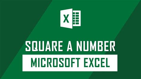 How To Square A Number Using In Microsoft Excel Youtube