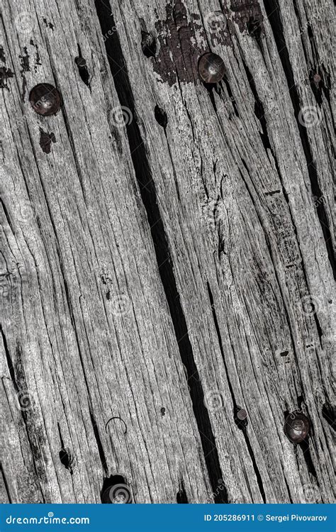 Gray Broken Planks Upright Wooden Background With Cracks Stock Image