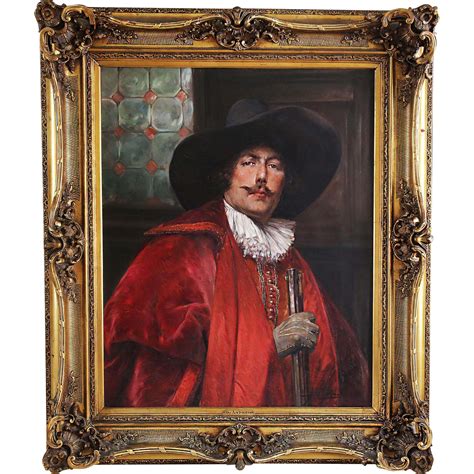 Oil canvas painting signd French artist ALEX DE ANDREIS portrait of ...