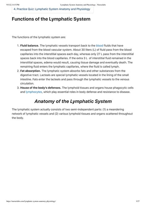 Solution Lymphatic System Anatomy And Physiology Nurseslabs Studypool